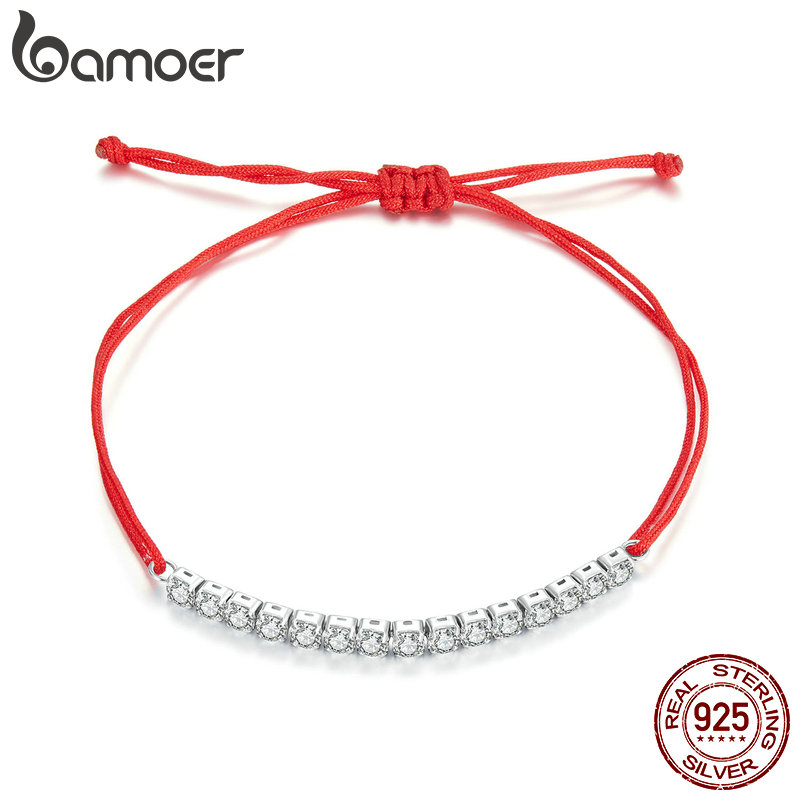 Coordinates Bracelet - BAMOER Vòng Tay Dây Đỏ May