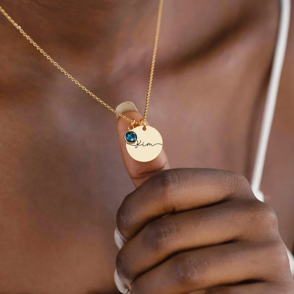 Personalized Custom Name Disc  - đánh giá và giá Birth Flower Necklace