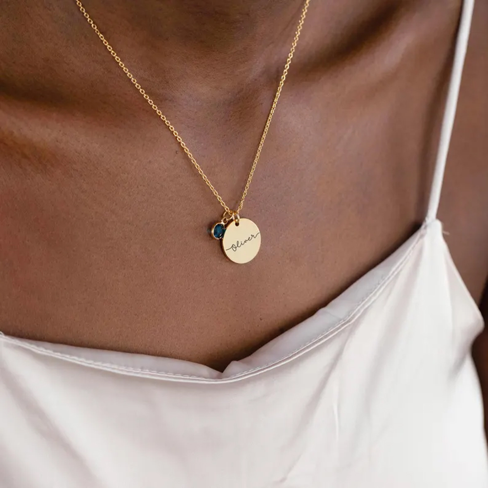 Personalized Custom Name Disc  - đánh giá và giá Birth Flower Necklace