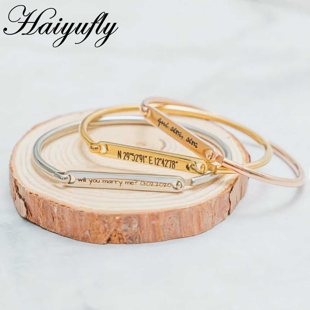 Haiyufly Engrave Name Horsesho - đánh giá và giá Coordinates Bracelet