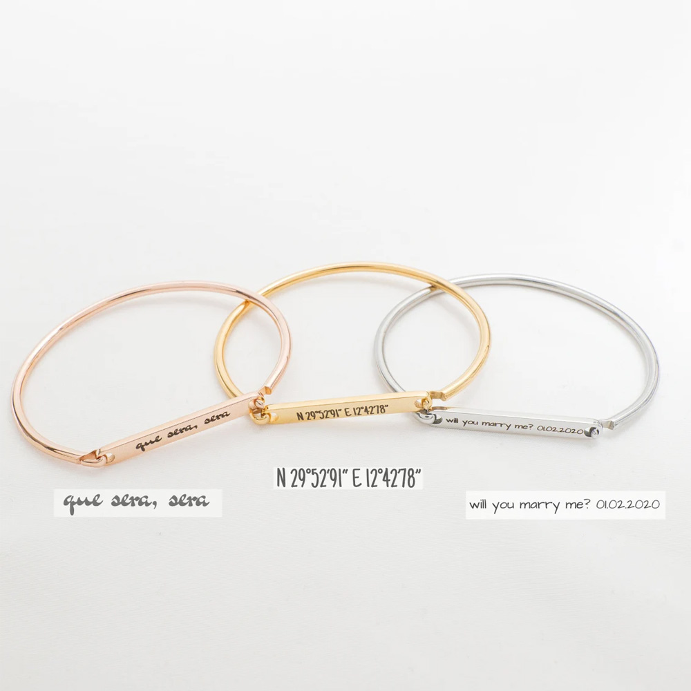 Haiyufly Engrave Name Horsesho - đánh giá và giá Coordinates Bracelet