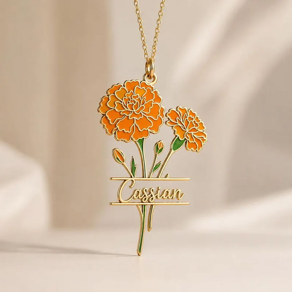 Custom Name Birth Flower Neckl - đánh giá và giá Birth Flower Necklace
