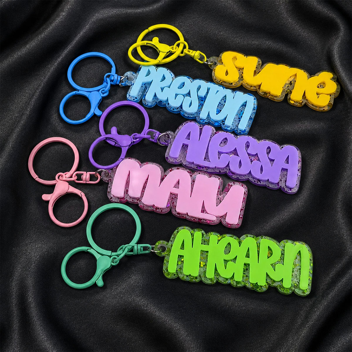 Custom Name Acrylic Keychain P - đánh giá và giá Initial Ring Custom