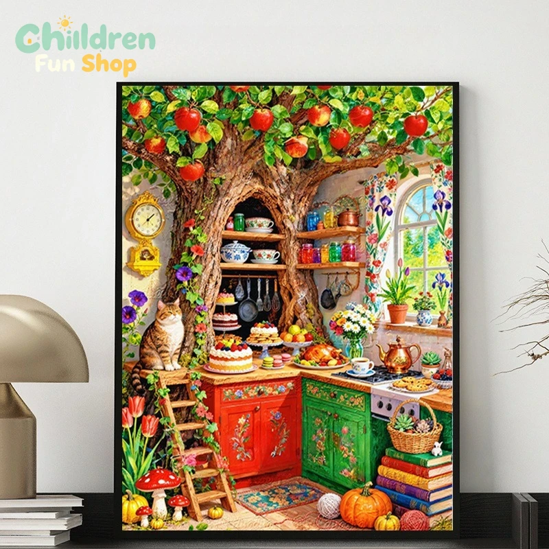 Whimsical Tree‑Hollow Kitchen  - đánh giá và giá Photo Mosaic Print