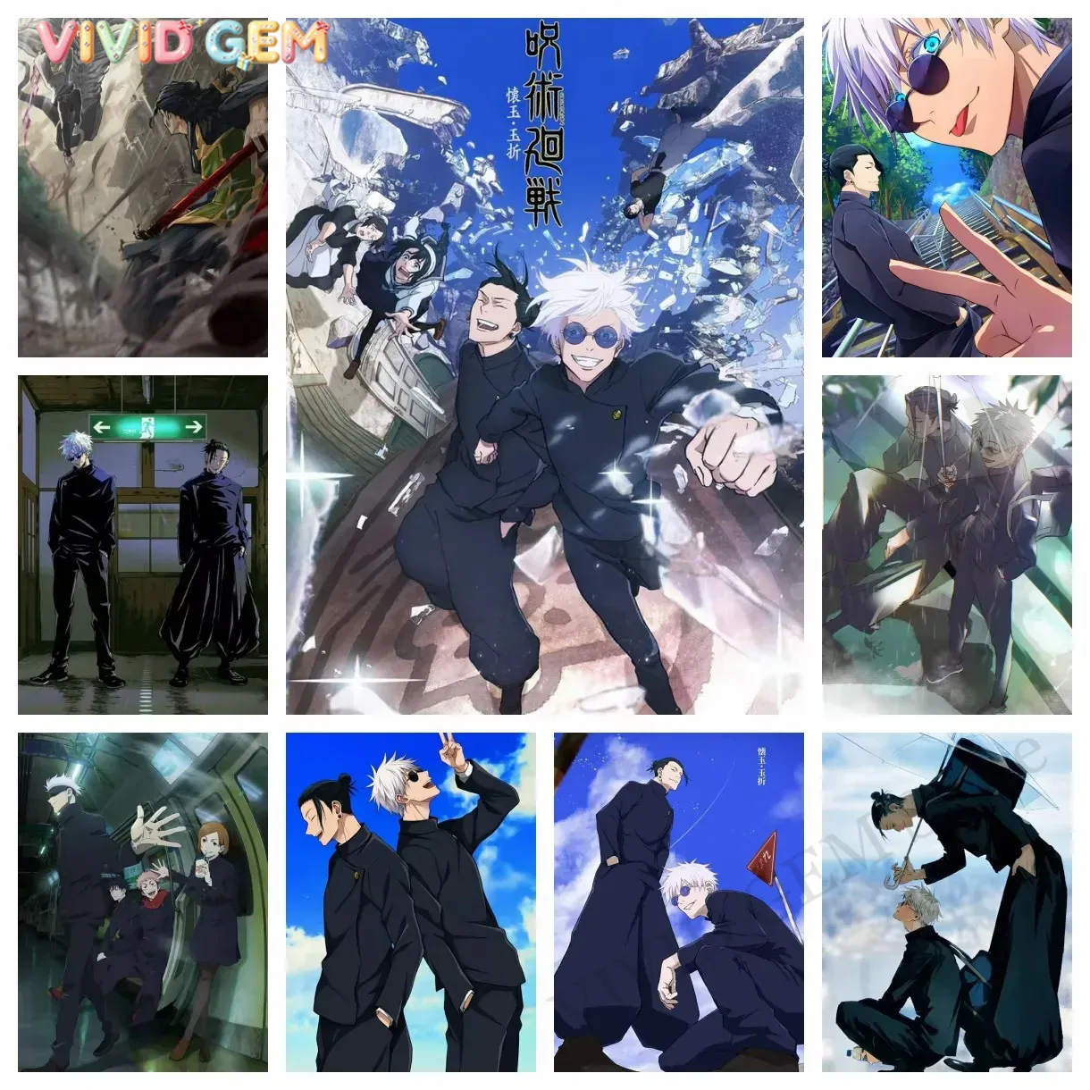 VIVID GEM Jujutsu Kaisen Gojo  - đánh giá và giá Photo Mosaic Print